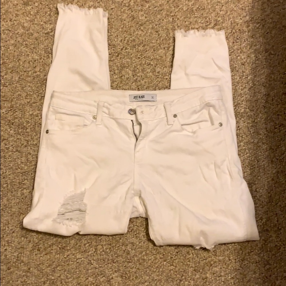 Just Black White Ripped Jeans